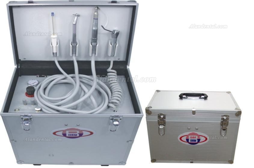 BEST BD402 Portable Dental Turbine Unit + Air Compressor +Suction System + Triplex Syringe